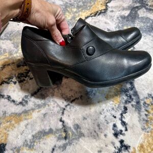 Clarks Black Heeled Boots